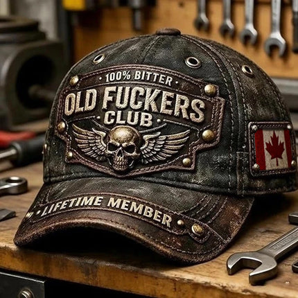 Vintage Distressed Baseball Cap, Adjustable Funny Hat with 3D Embroidery Print