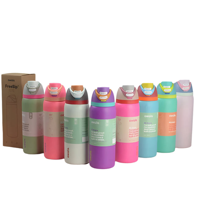 1X Random Owala  FreeSip Stainless Steel Water Bottle Insulated Sports Portable