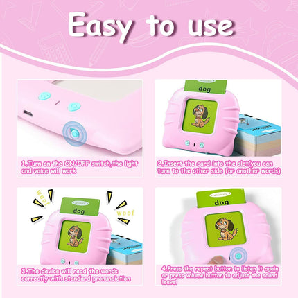 Educational Talking Flash Cards Learning Words with Sound Effect Kids Toys Gift