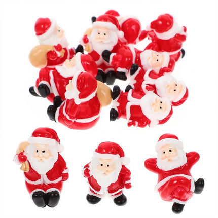 12Pcs Random Santa Claus Themed Mini Christmas Figurines - Micro Scene Ornaments for Indoor Holiday Decor