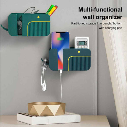 Plug Remote Control Wall Mounted Mobile Phone Case Holder Charging Storage Box