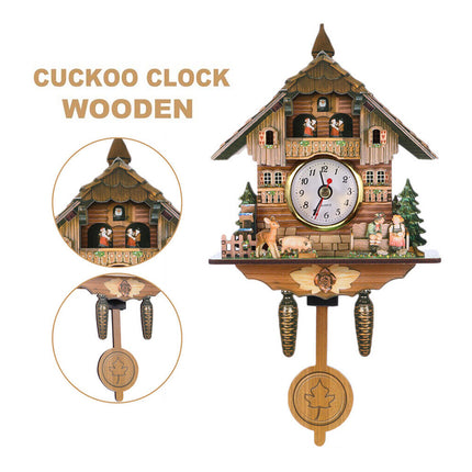 Cuckoo Forest Clocks Wall Clock Vintage Rustic Wooden Clocks Home Decor