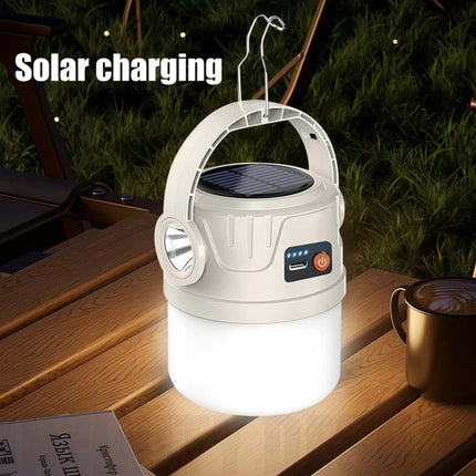 Solar Camping Lantern Flashlight LED USB Rechargeable Tent Lamp Portable Outdoor Lighting