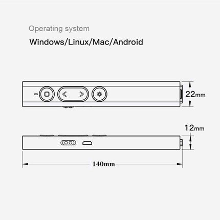 Laser Pointer Wireless Presenter Remote Power Point Clicker for PC MAC Laptop S7