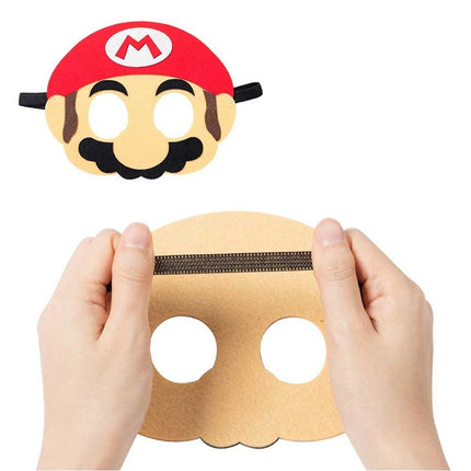 12PC Cartoon Mario Felt Costume Masks Party Supplies Favors Decoration Gift