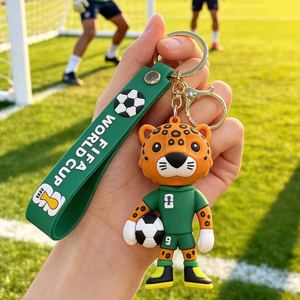 4 Pack 2026 World Cup Mascot Pendant Football Keychain Souvenir Collectible Keyrings