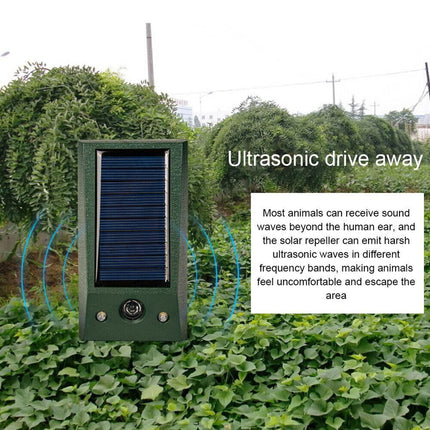 Ultrasonic Solar Cat Dog Repellent Fox Pest Scarer Deterrent Repeller GardenIP66