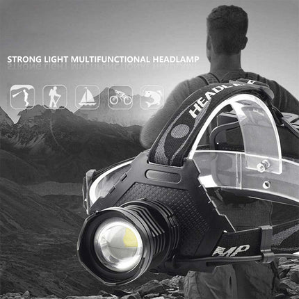 Bright Waterproof Head Torch Headlight LED CREE USB Rechargeable w/ 3X Batteries