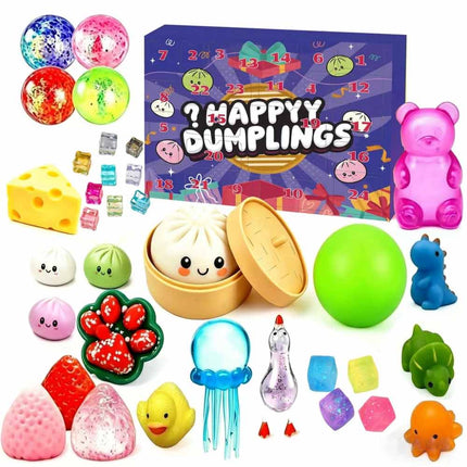 2026 Advent Calendar, 24‑Piece Squeeze Fidget Toy Set, Kids Christmas Xmas Countdown Gift