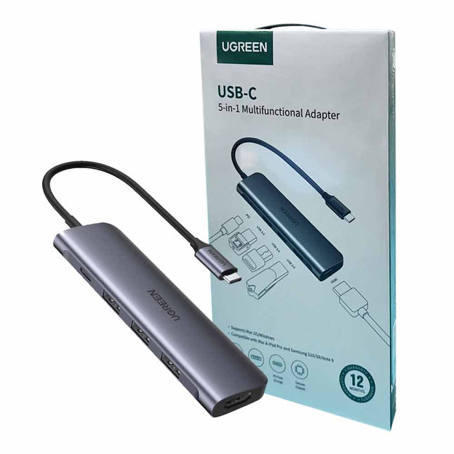5-in-1 USB-C Multiport Hub with 4K HDMI, 3 USB 3.0 Ports, PD Fast Charging