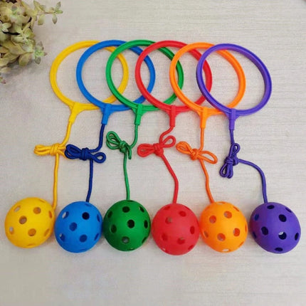3pcs Random Colors  Kids Ankle Skip Outdoor Garden Game Fun Bouncing Ball