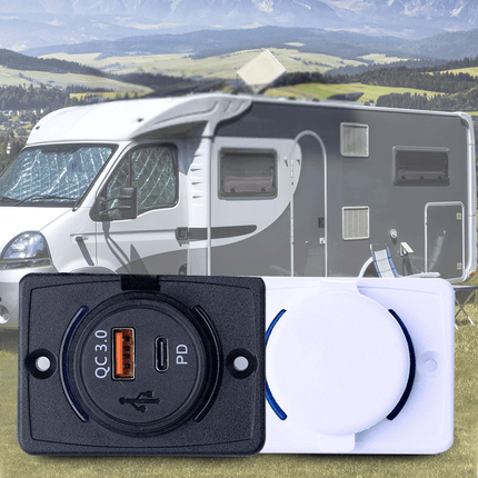 Flush Mount USB-C Wall Mounted Charger For Caravan RV Accessories Parts USB C