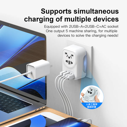 SAA Certified Australia Inbound Adapter: Compatible with US UK HK Japan EU Plugs