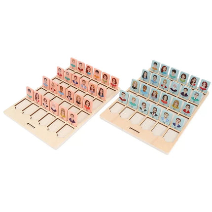 Wooden Guessing Who Board Game Logical Thinking Training Educational Toy