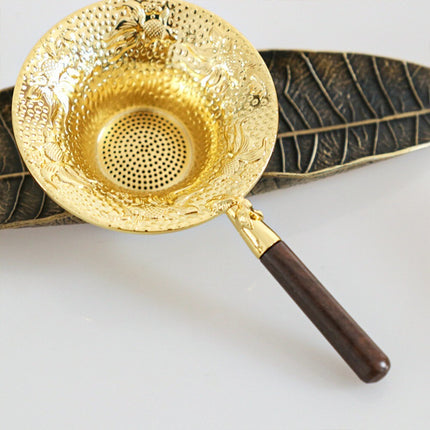 1pc Tea Strainer Tea Filter Tea Colander With Wood Handle Teaware Supplies