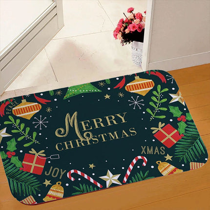 50×80CM Christmas Santa Pattern Outdoor Doormat Xmas Home Decor Rug