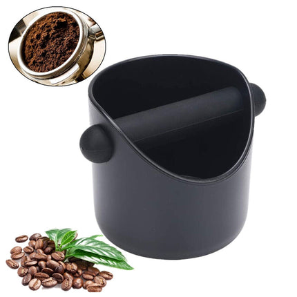 Coffee Waste Container Espresso Grinds Knock Box Tamper Tube Bin Black Bucket