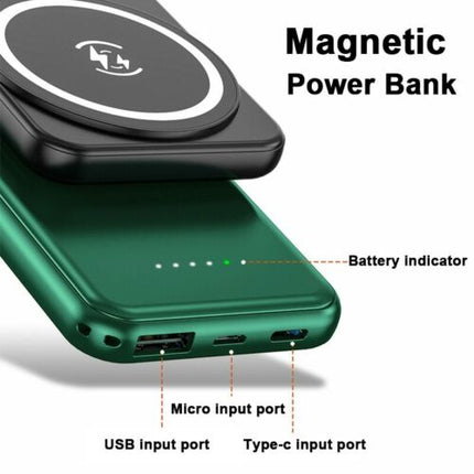 5000mAh For iPhone 14 13 Pro Portable Magnetic Power Bank Wireless Charging