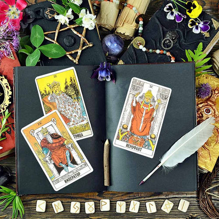78Pcs Russian Language Tarot Cards Pocket Size Divination Oracle Card Deck