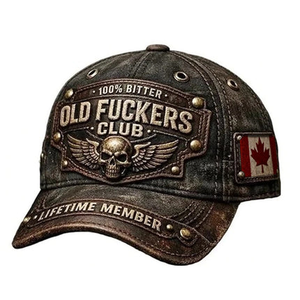 Vintage Distressed Baseball Cap, Adjustable Funny Hat with 3D Embroidery Print