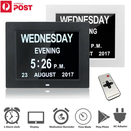 Digital Calendar 8 Inch Large Screen Display Time Date Clocks For Senior Elderly