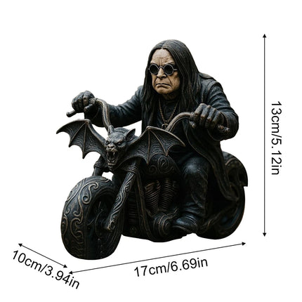 Retro Ozzy Motorcycle Rider Statue Figurine Desk Fans Decor