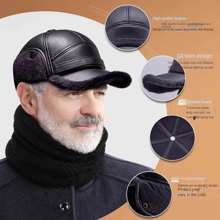 Winter Warm Baseball Cap with Ear Protection - Thickened Earflaps Style for Men