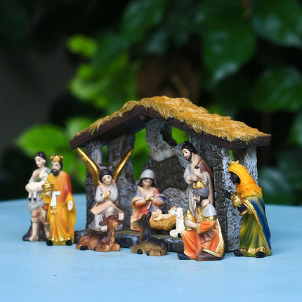 Christmas Crib Figure Scene Ornament – Gift Box for Household Supplies