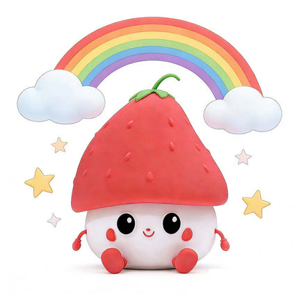 7 Colors Strawberry Night Light - Wireless 11cm Bedroom Lamp for Home Decor & Gifting
