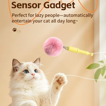 Electric Cat Teaser Toy with Eject & Retrieval, Interactive Play for Indoor Cats