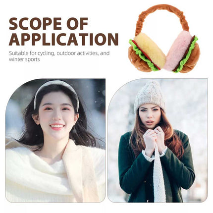 Burger Ear Muffs Piggy Bank for Adults Funny Hamburger Warmer