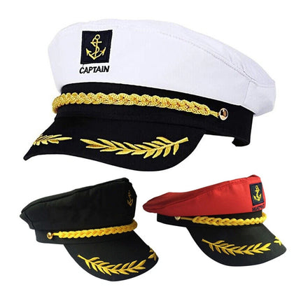 Navy Captain Hat Skipper Yacht Hat Sailor Costume Cosplay Fancy Dress