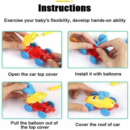 Inertia Balloon Powered Car Balloon Launcher Toy Kid Creative Science Experiment