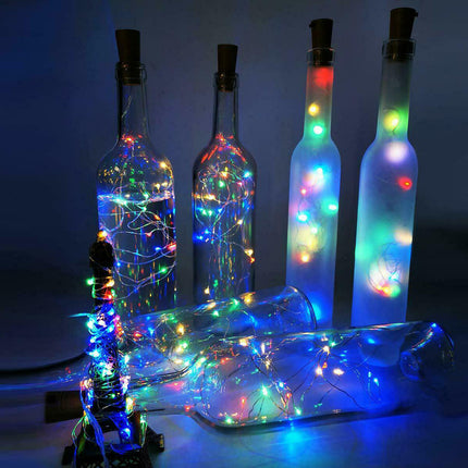 10PCS LED Fairy Light Wine Bottle String Lights Cork Copper Wire Christmas Decor