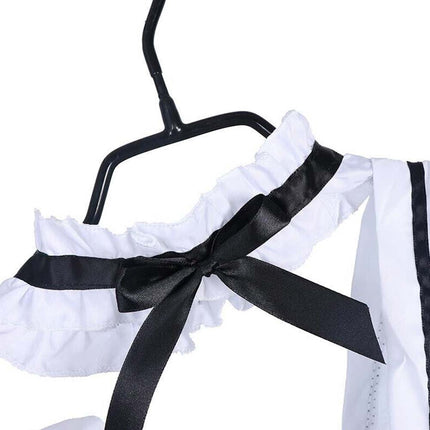 6Pcs Women French Maid Costume, Cute Lolita Anime Cosplay Outfit for Party