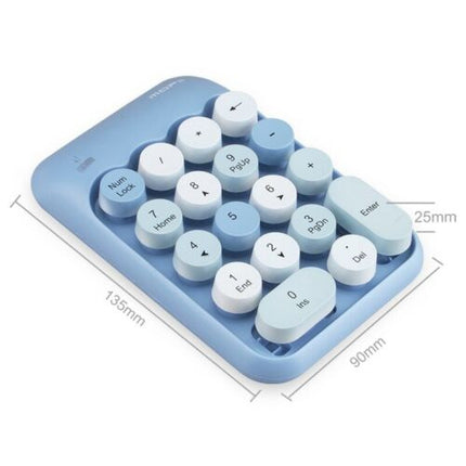 18 Keys Portable Wireless Numeric Keypad, Retro Round Keycap Number Pad