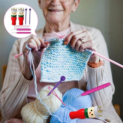 Wooden Spool Knitting Doll Set – 2-Piece French Knitting Tool Kit for Beginners