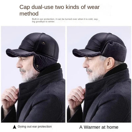 Winter Warm Baseball Cap with Ear Protection - Thickened Earflaps Style for Men