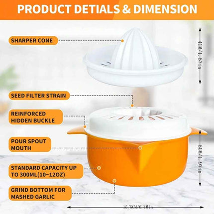 250ml Manual Fruit Juicer Hand Press Lemon Orange Squeezer Kitchen Tool