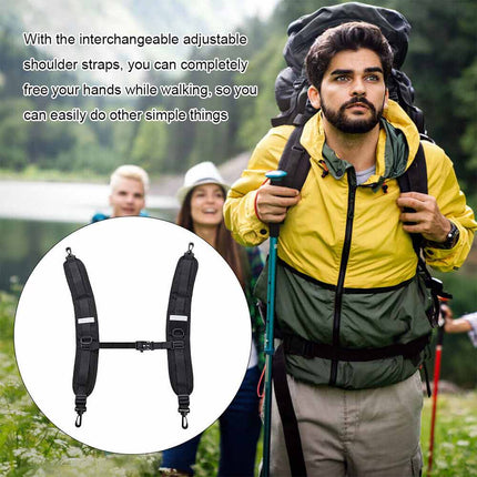 2pcs Padded Shoulder Straps Adjustable Outdoor Sports Backpack Shoulder Straps