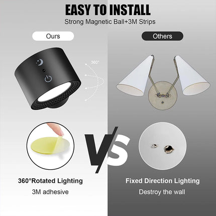 Rechargeable RGB LED Wall Sconce Lights, Magnetic Wall Mounted Night Lamp with Remote Control