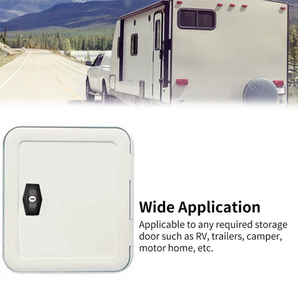 UV Resistant RV Storage Baggage Hatch Door with Lock, Square & Rectangle Rounded Corner Design