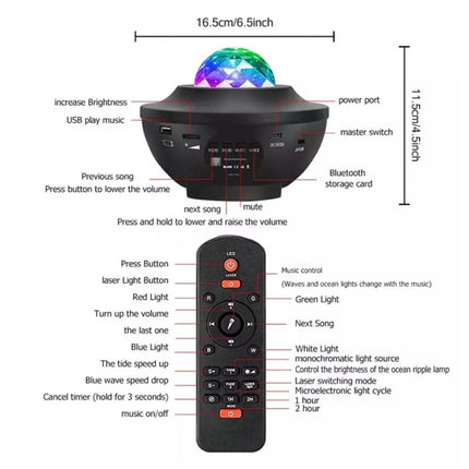 Galaxy Starry Night Light Lamp Projector LED Ocean Star Sky Party Baby Kids Room