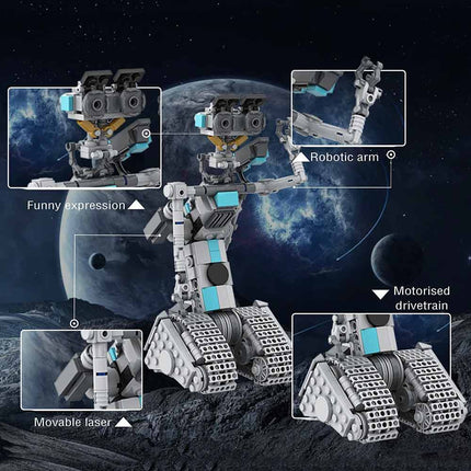 368‑Piece Sci‑Fi Tracked Robot Model Building Blocks Set, Kids DIY Construction Toy