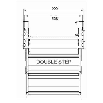 BLACK LED LIGHT DOUBLE ALUMINIUM PULL OUT CARAVAN STEP RV ACCESSORIES STEPS