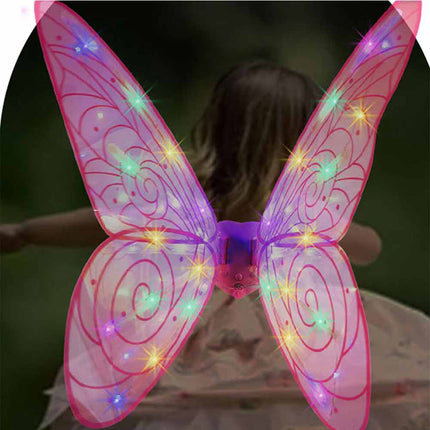 Fairy Wings with LED Lights Moving Butterfly Wings with Music for Girls Women