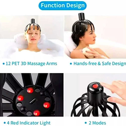 Octopus Scalp Massager, Electric Scalp Massager with 3 Modes Head Massager Relax