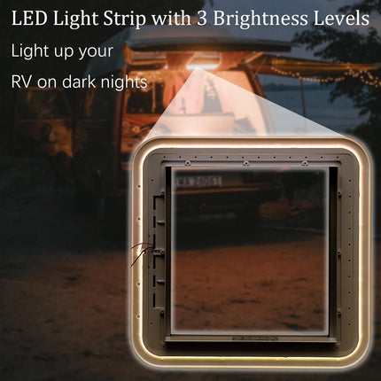 Caravan Motorhomes RV Roof Hatch Skylight 400X400 With Blind And LED Light