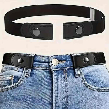 Traceless Invisible Elastic Belt - No Buckle Stretch Waist Belt for Men & Women Jeans Pants