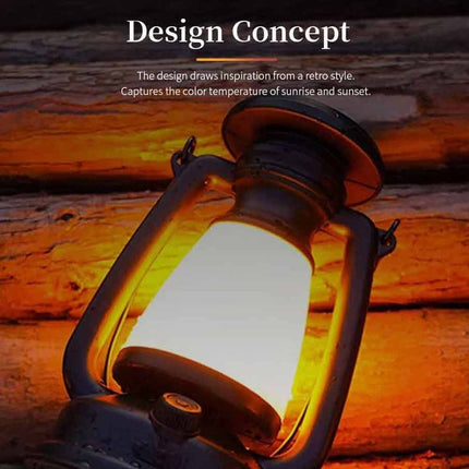 Solar & USB Rechargeable LED Camping Lantern, Outdoor Portable Light for Tent Hiking Camping
